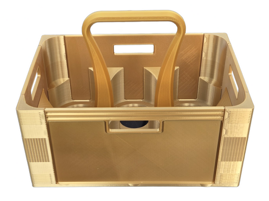 3D Ølkasse til 6 Dåser - 33/50 cl - (Guld/Sølv/Kobber)