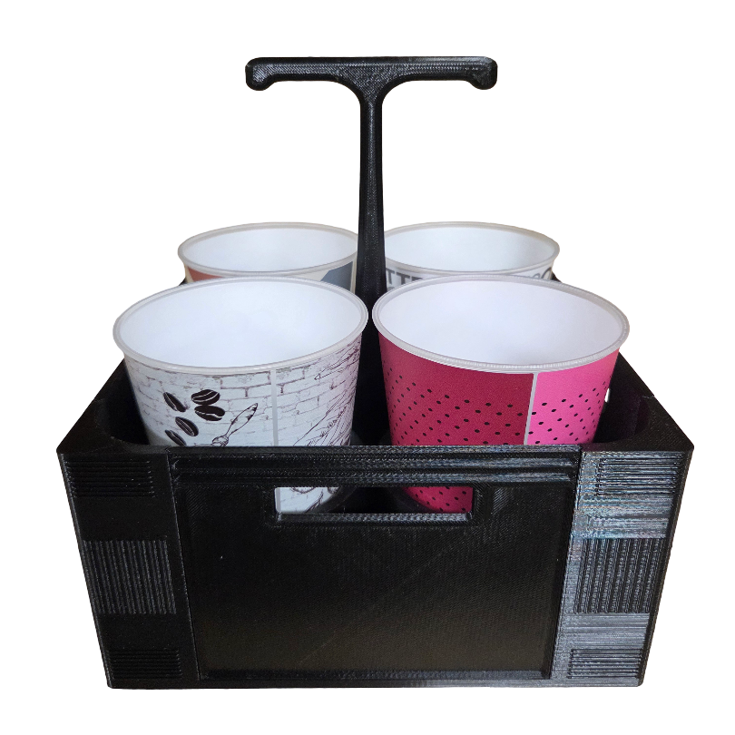 3D-printet ­kasse til kaffe eller fadøl (4 huller)