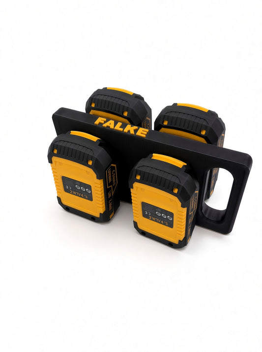 Transportabel holder til 4× Falke 18V batterier