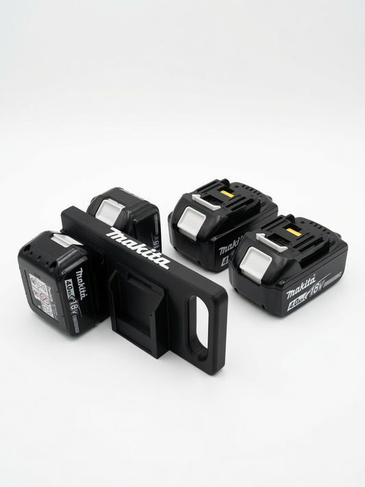 Transportabel holder til 4× Makita 18V batterier