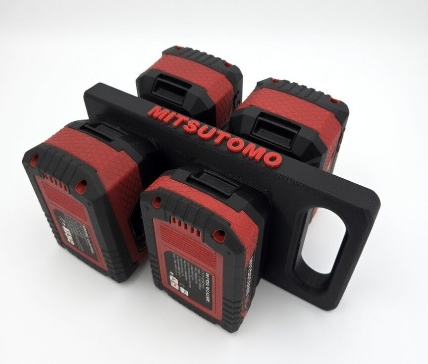 Transportabel holder til 4× Mitsutomo 18V batterier