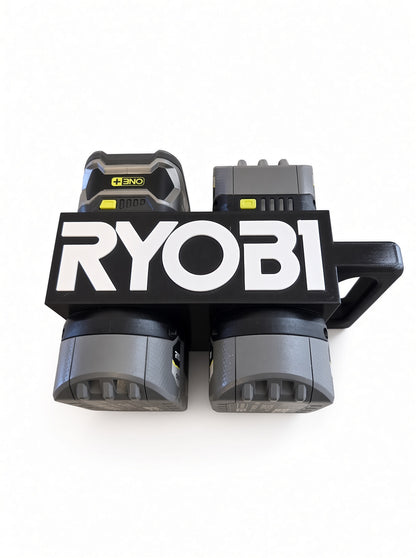 Transportabel holder til 4× Ryobi 18V batterier