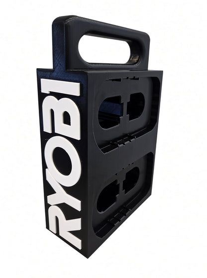 Transportabel holder til 4× Ryobi 18V batterier
